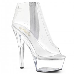 Botine cu toc inalt transparente papuci dansatoare sexy club KISS 1023
