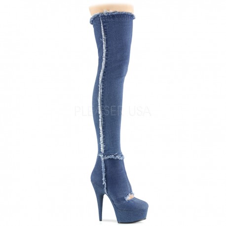 Botine camuflaj peste genunchi comode toc inalt DELIGHT 3005