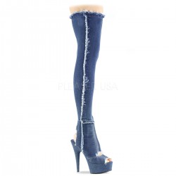 Botine camuflaj peste genunchi comode toc inalt DELIGHT 3030