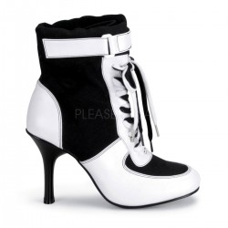 Botine negru alb tenevi toc mediu comode funtasma REFEREE 125