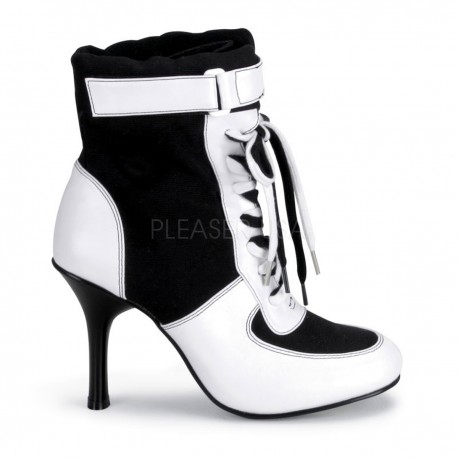 Botine negru alb tenevi toc mediu comode funtasma REFEREE 125