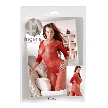 Bodystocking Plasa rosu lenjerie erotica